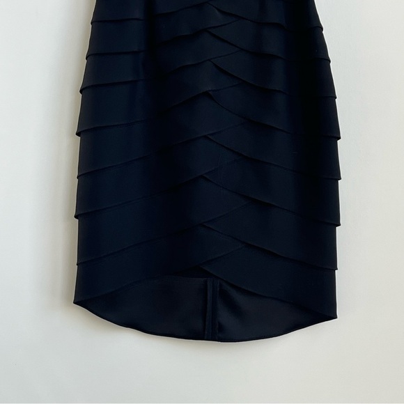 New Vintage Cache Y2K Asymmetric Ruffle Chiffon Ruched Illusion Dress 12 Ribbon - Picture 6 of 16